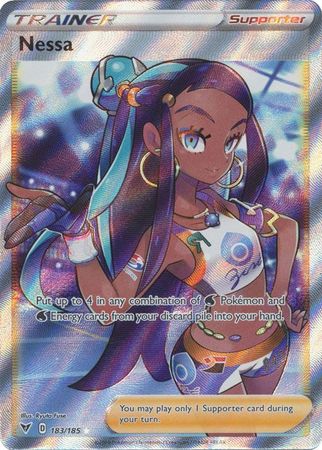 signed nessa pokemon card value 2022 Sword & Shield Lost Origin Tg27 Full Art/nessa PSA 9 Graded Supporter / / Card Text Pokemon Singles - Nessa Full