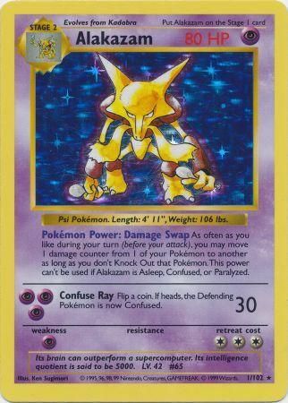 Pokemon Singles - Alakazam Holo Shadowless