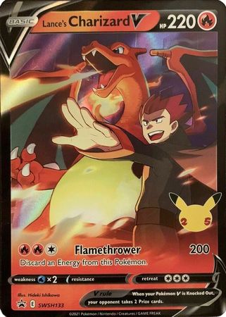 Pokemon Singles - Lance's Charizard V - SWSH133 - Promo