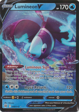 Pokemon Singles - Lumineon V Ultra Rare
