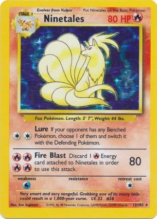 Pokemon Singles - Ninetales Holo Base Set