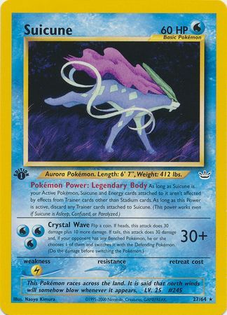 Pokemon Singles - Suicune 1st Edition Rare