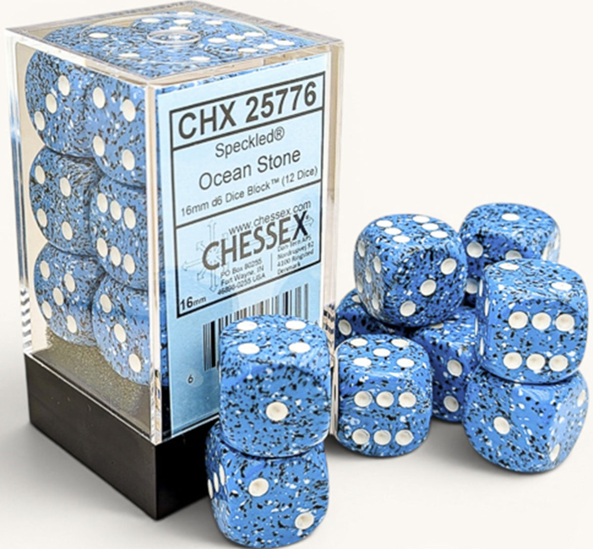 CHESSEX - SPECKLED 12D6 OCEAN STONE 16MM