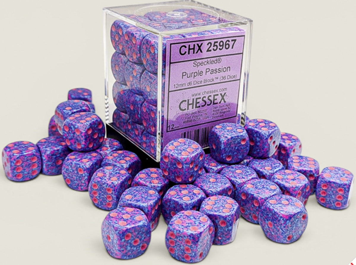 CHESSEX - SPECKLED 36D6 PURPLE PASSION 12MM