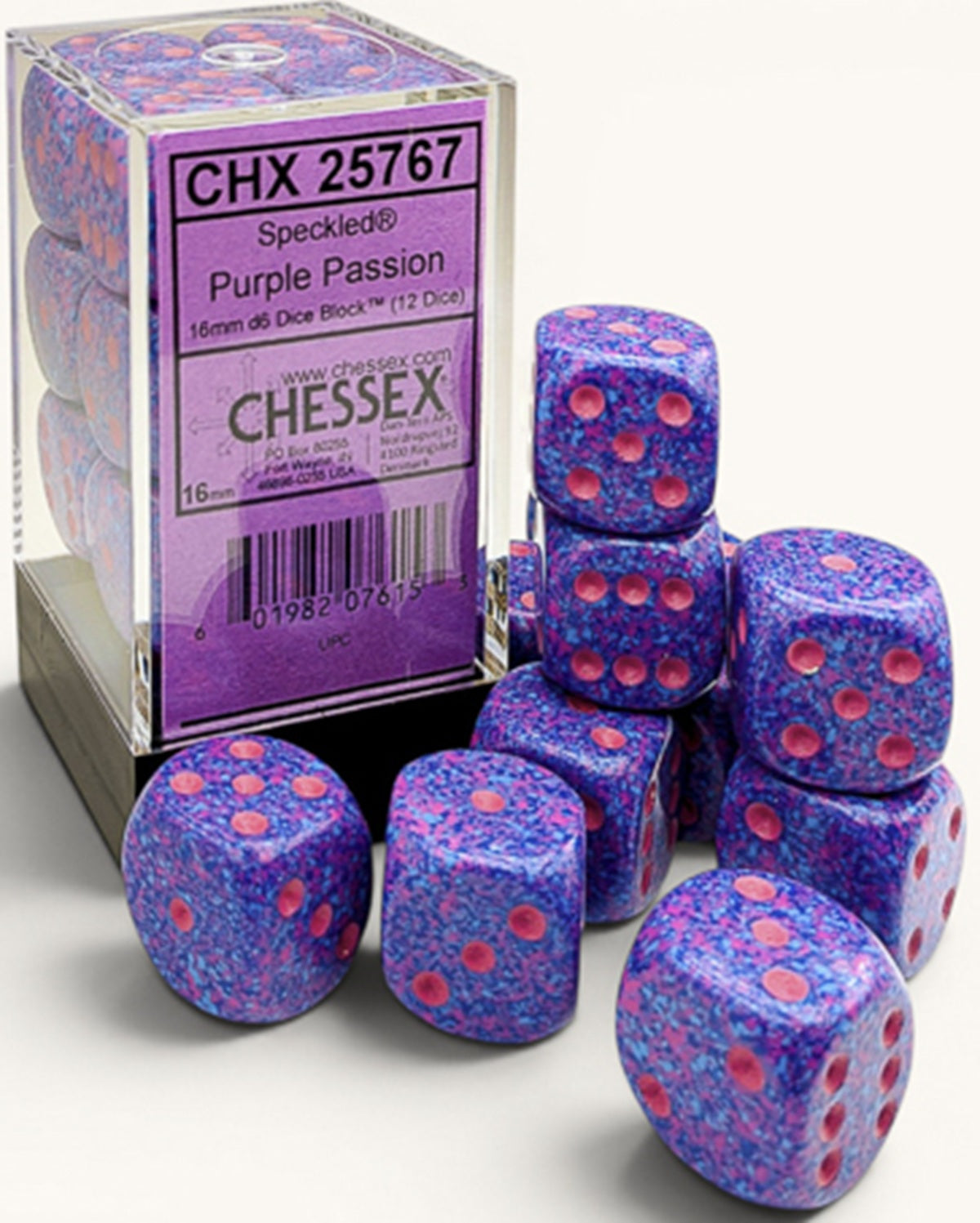 CHESSEX - SPECKLED 12D6 Purple Passion 16mm