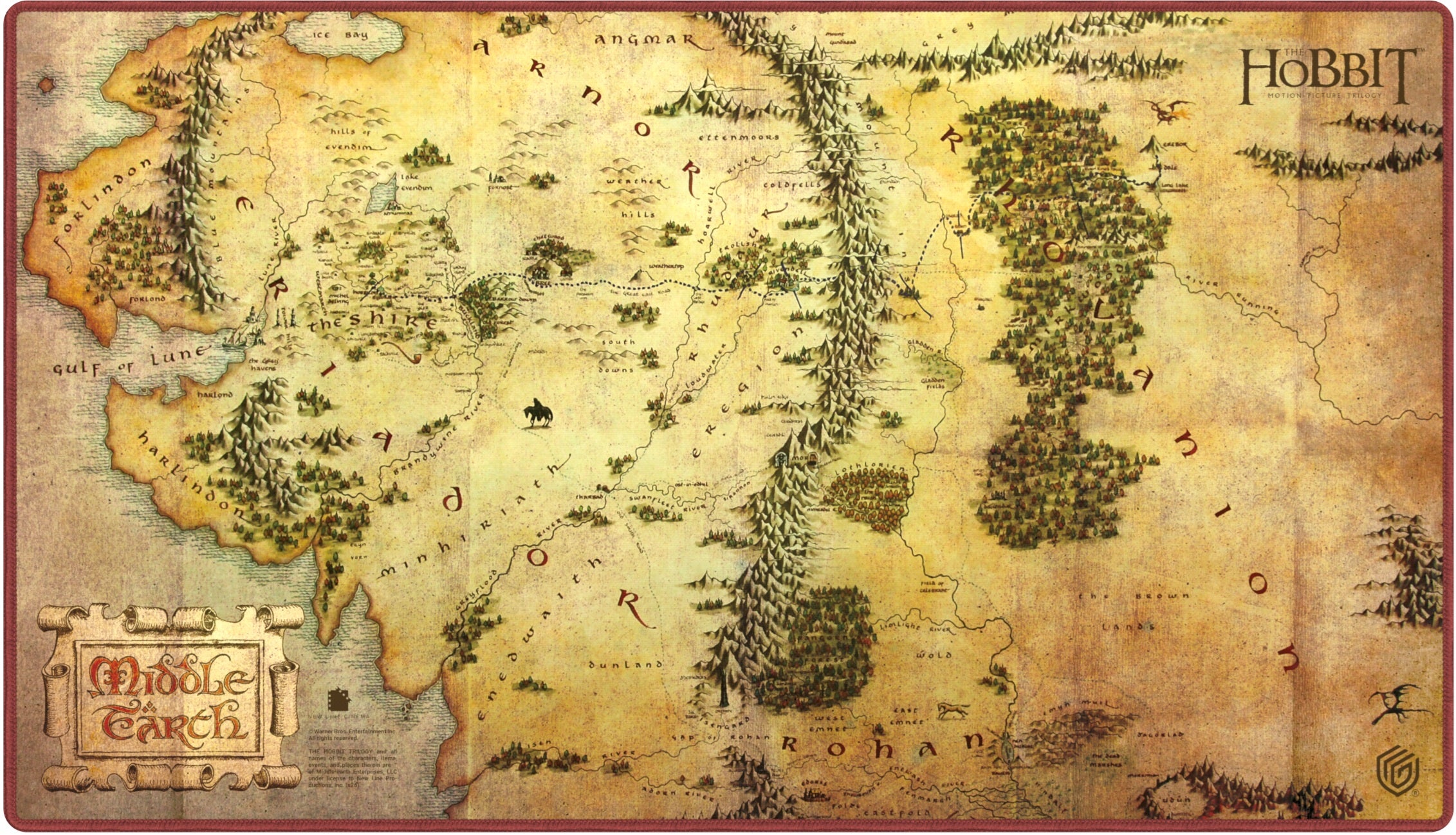 UG PLAYMAT THE HOBBIT MAP - MIDDLE-EARTH