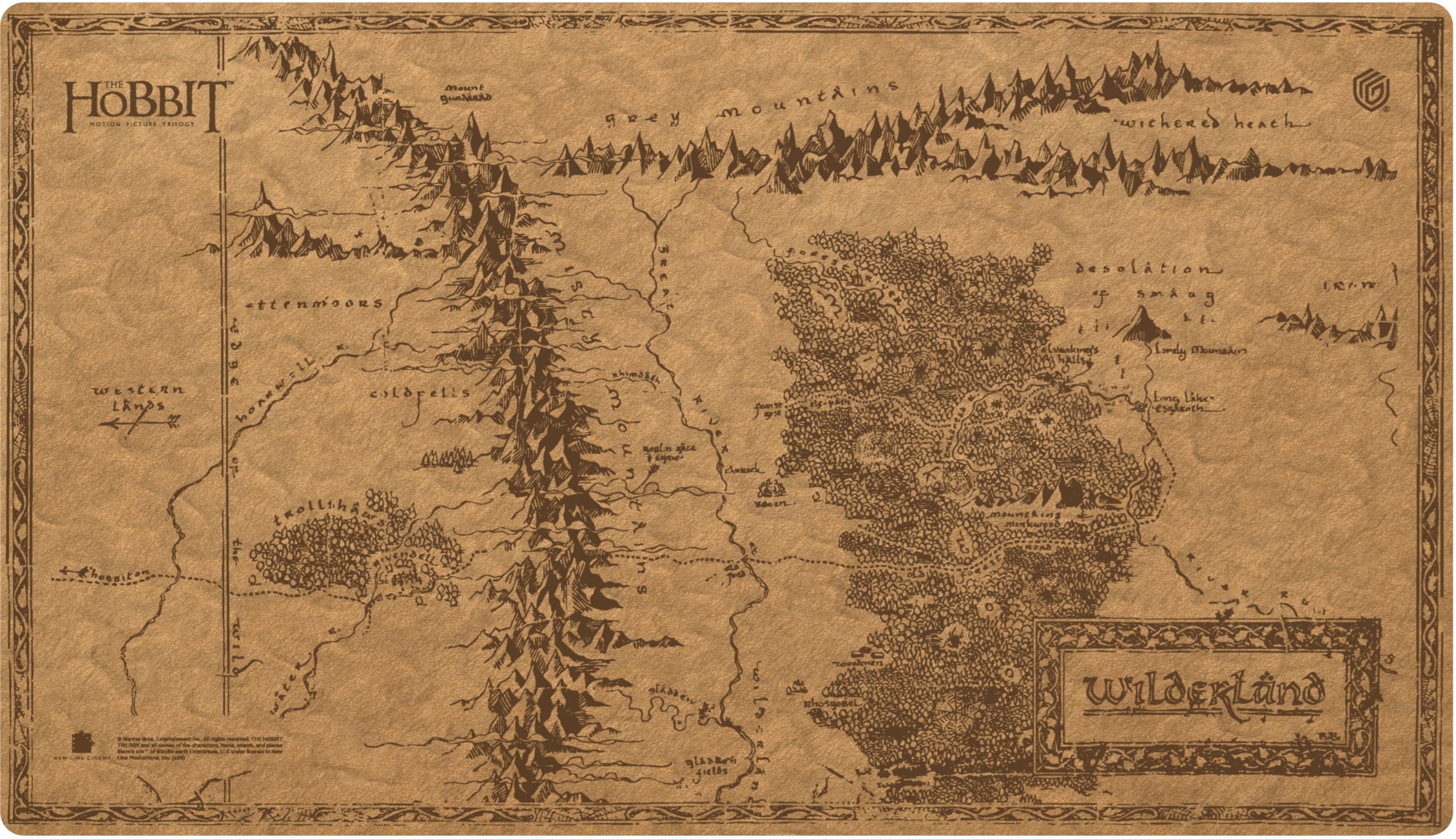 UG PLAYMAT SOPHOSKIN THE HOBBIT MAP -  WILDERLAND