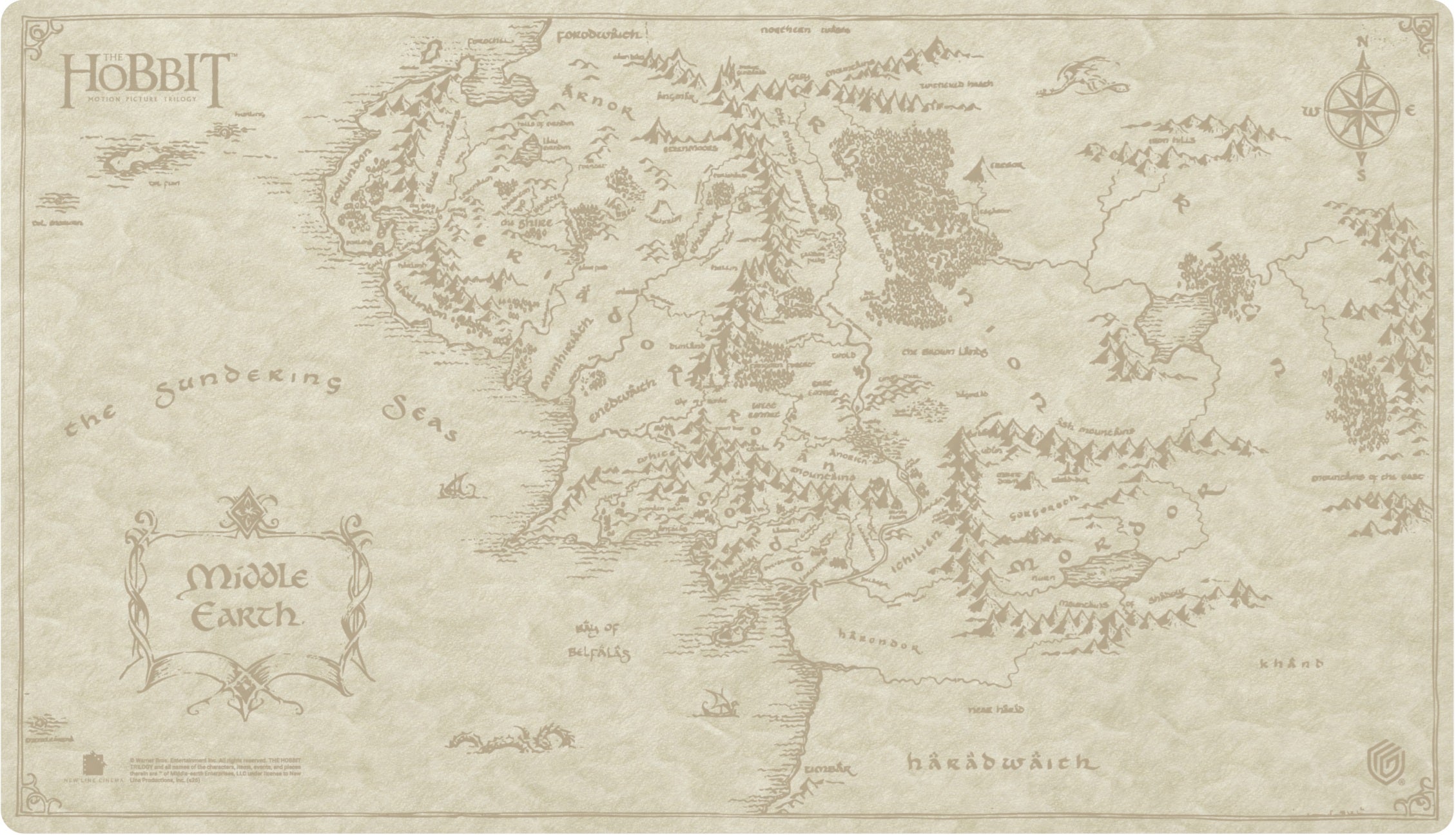 UG PLAYMAT SOPHOSKIN THE HOBBIT MAP -  MIDDLE-EARTH