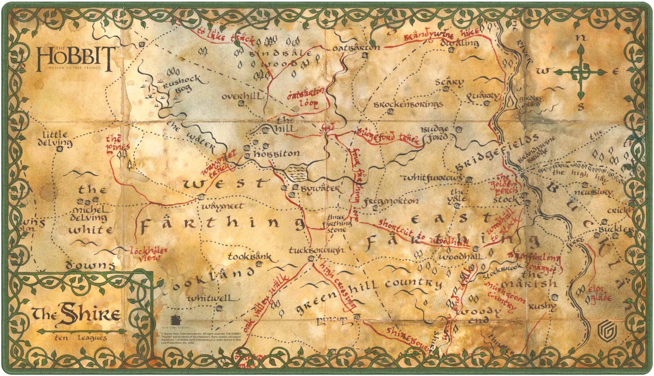 UG PLAYMAT THE HOBBIT MAP - THE SHIRE