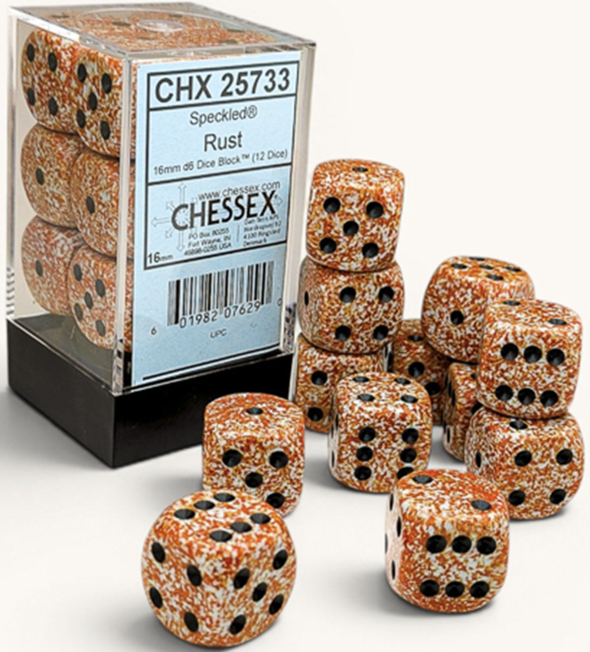 CHESSEX - SPECKLED 12D6 RUST 16MM